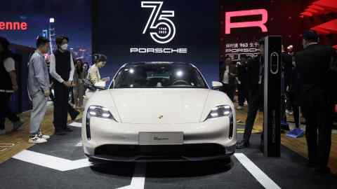 A Porsche car at the Shanghai Auto Show